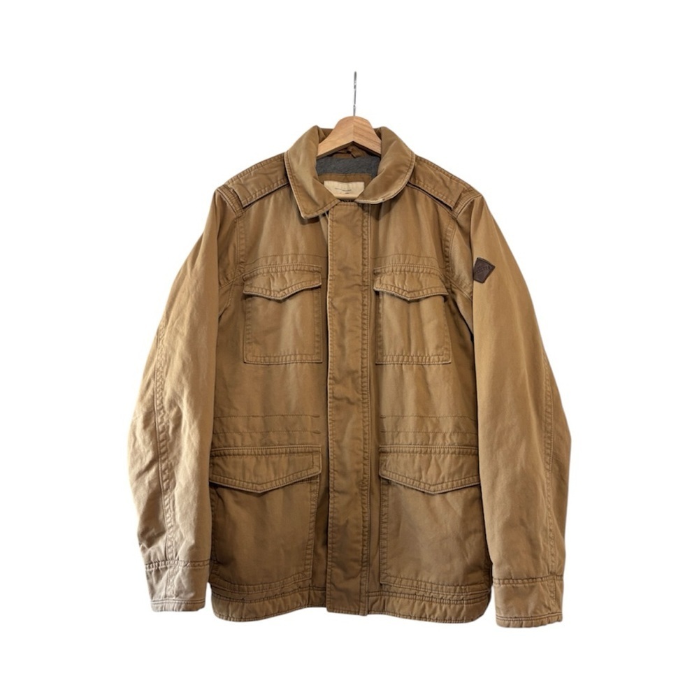 Hollister Men’s Tan Field Utility Jacket Jersey lined four pocket Medium - Picture 2 of 12